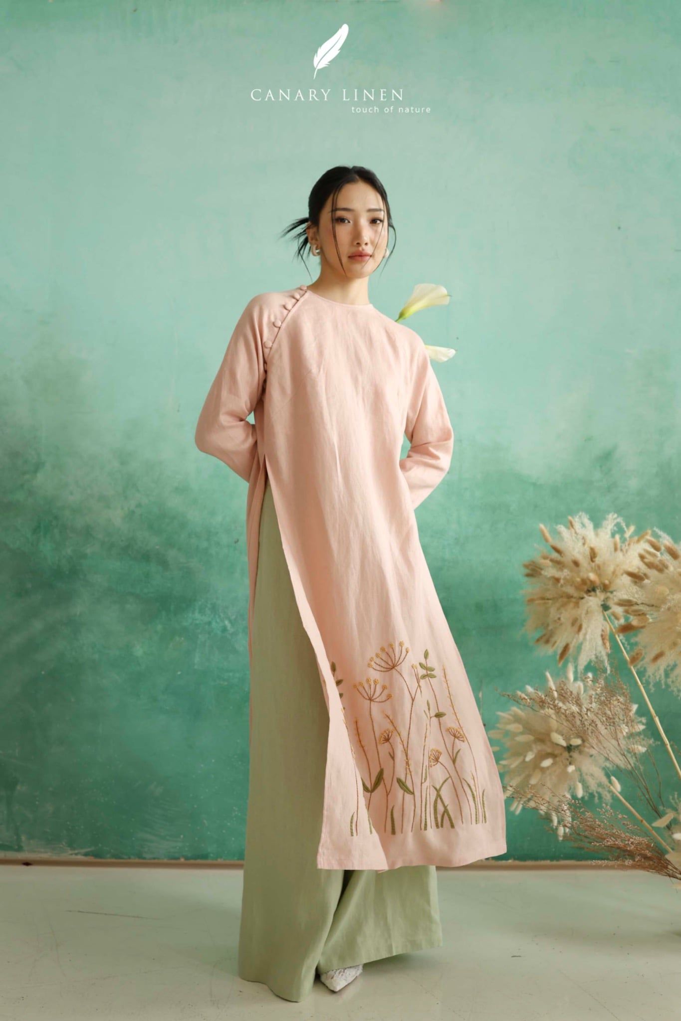  Áo dài cổ tròn - Nhu Phong 