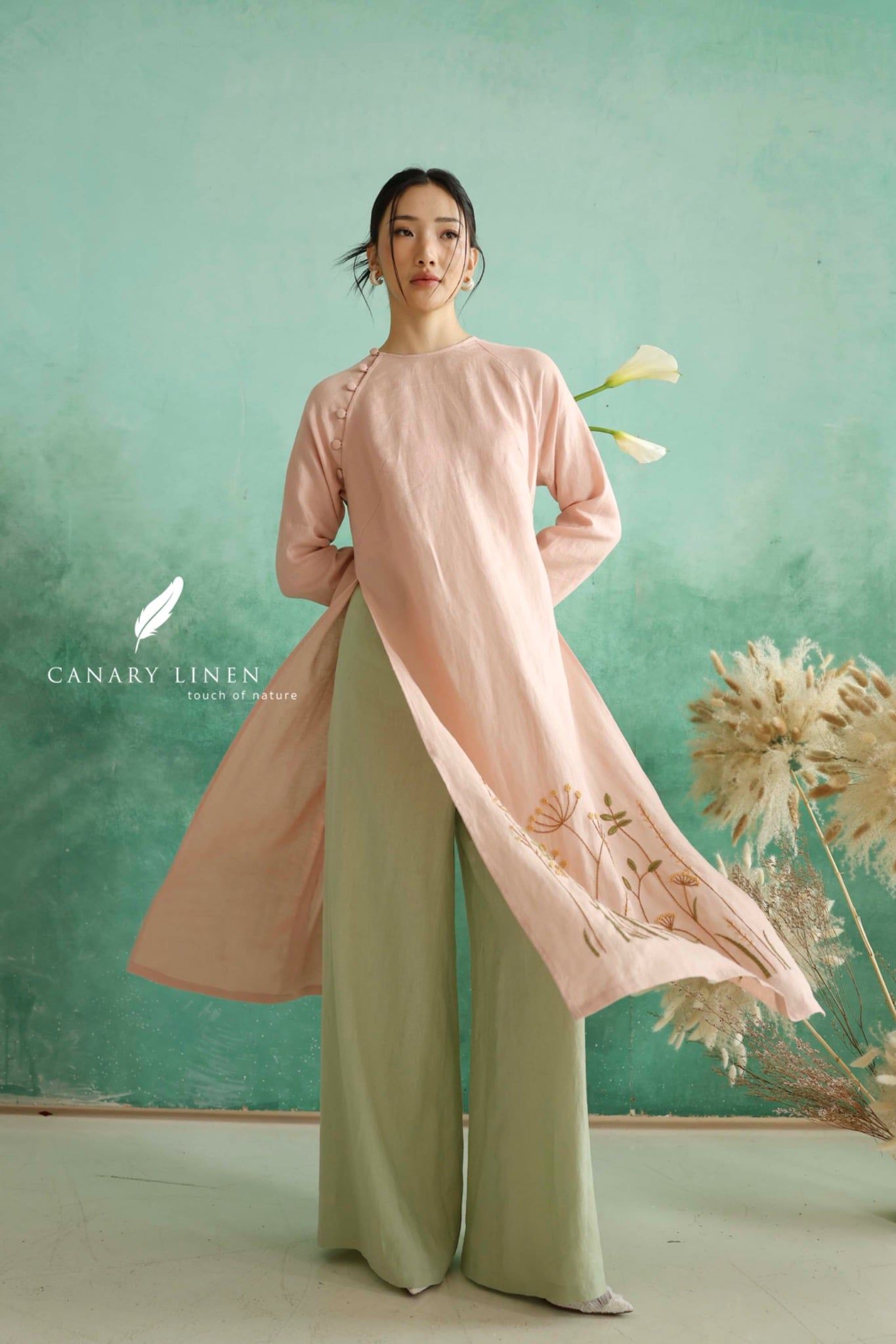  Áo dài cổ tròn - Nhu Phong 