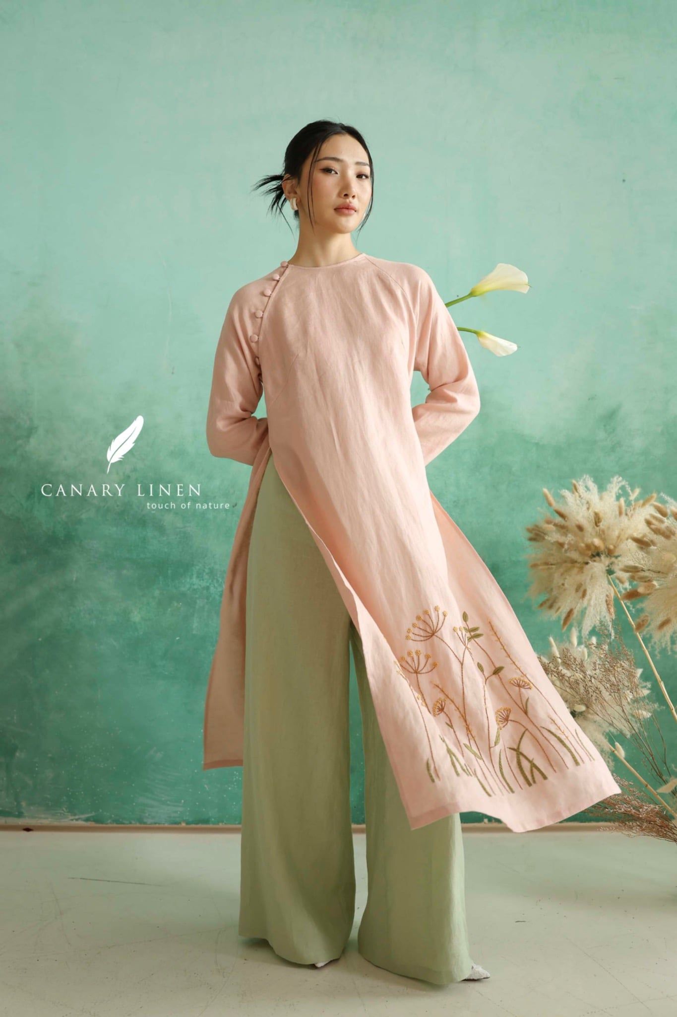  Áo dài cổ tròn - Nhu Phong 