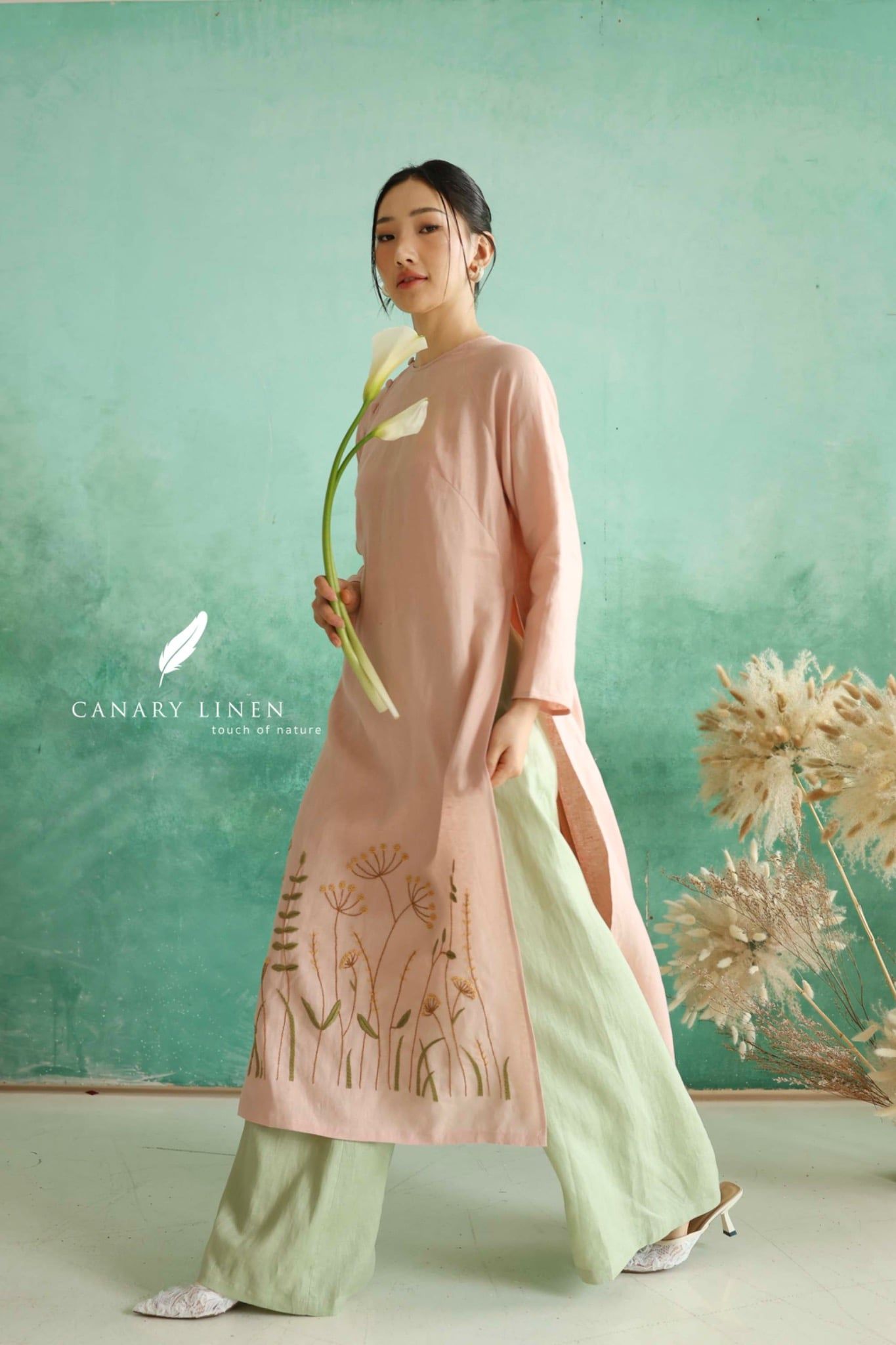  Áo dài cổ tròn - Nhu Phong 