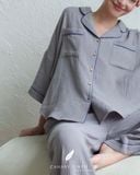  Calma Set - Xám chuột viền xanh 