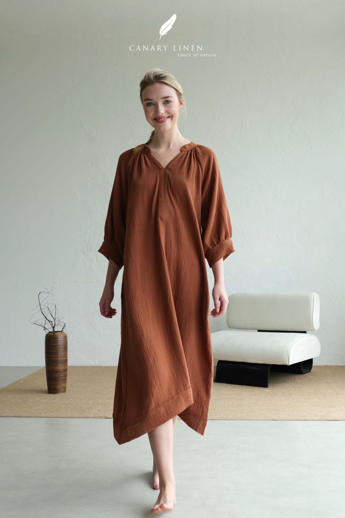  Clara Dress - Nâu cà phê 