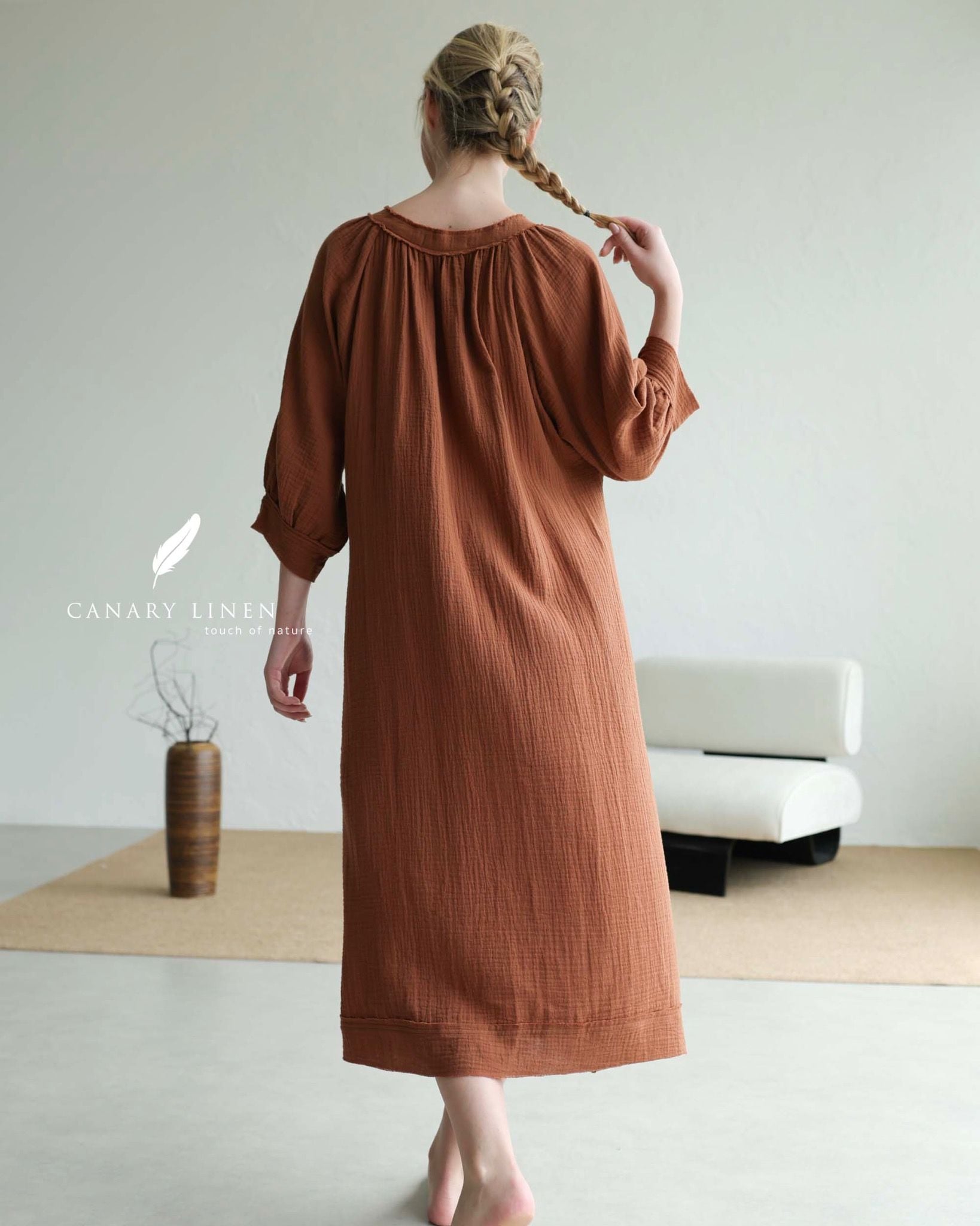  Clara Dress - Nâu cà phê 