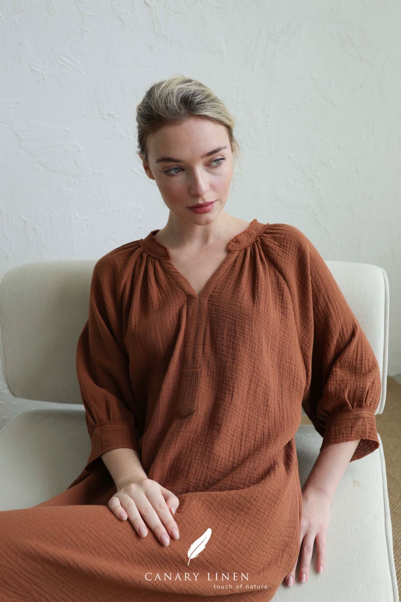  Clara Dress - Nâu cà phê 