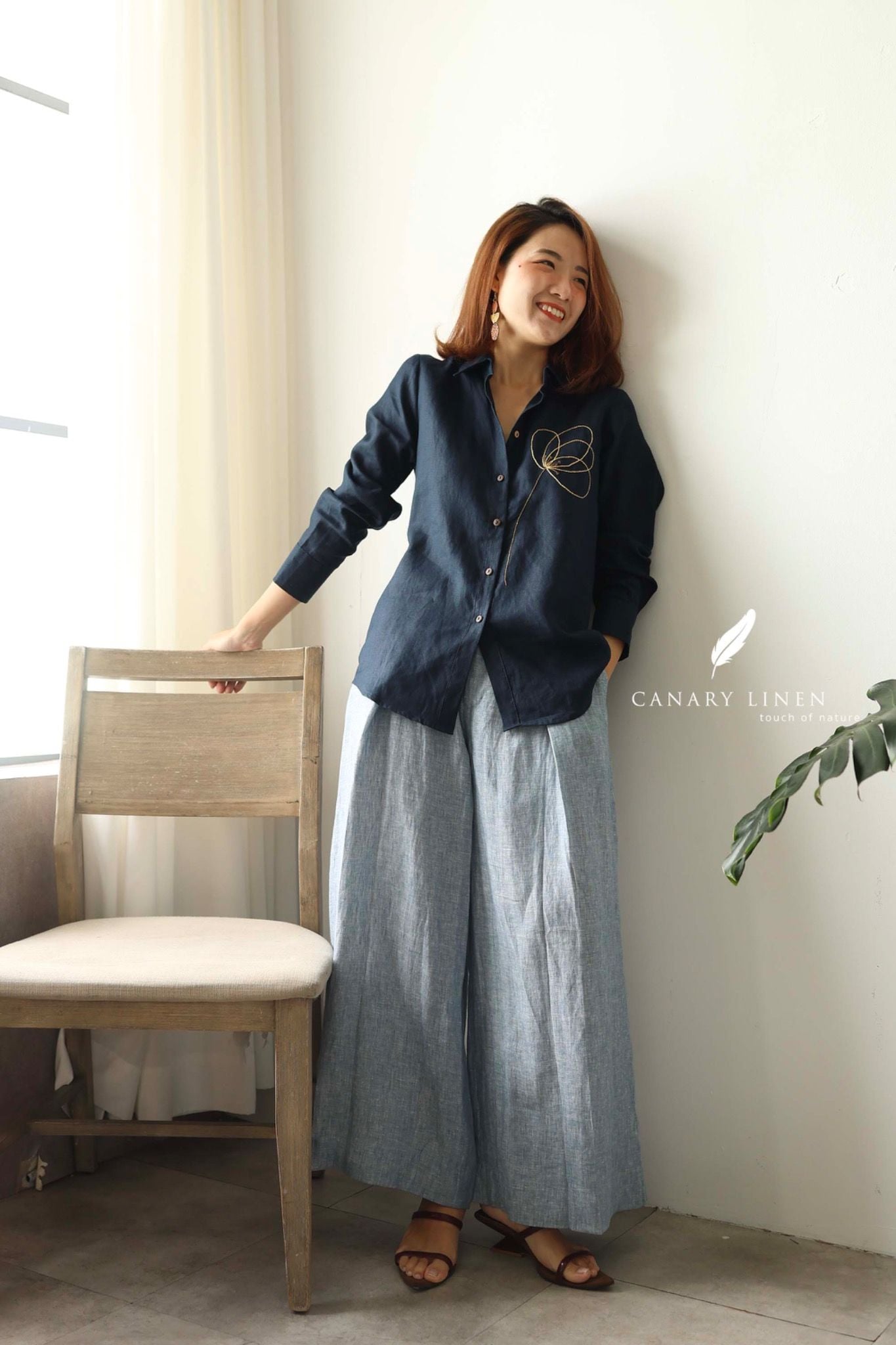  Poppin Shirt - Xanh navy 