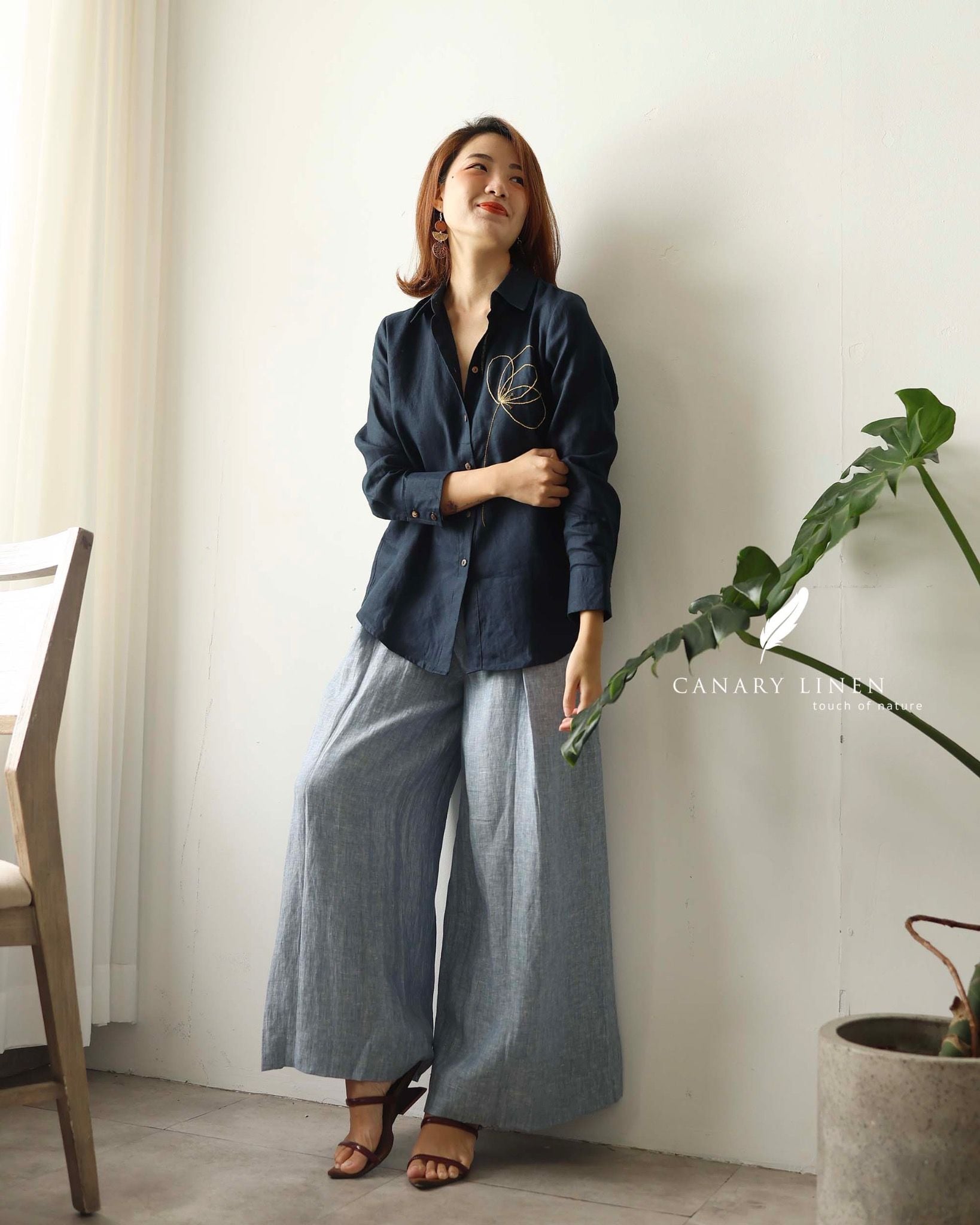  Poppin Shirt - Xanh navy 