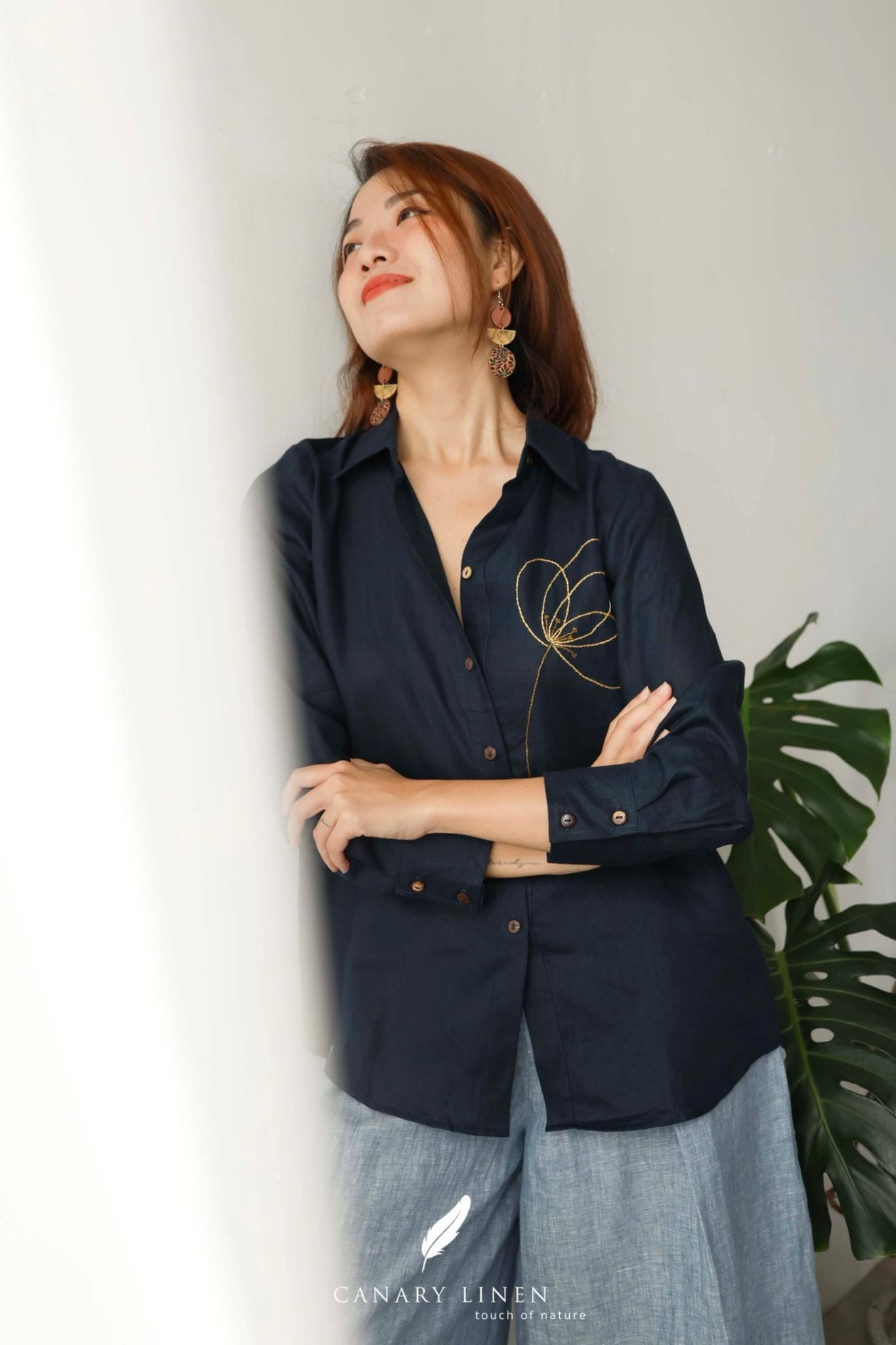  Poppin Shirt - Xanh navy 