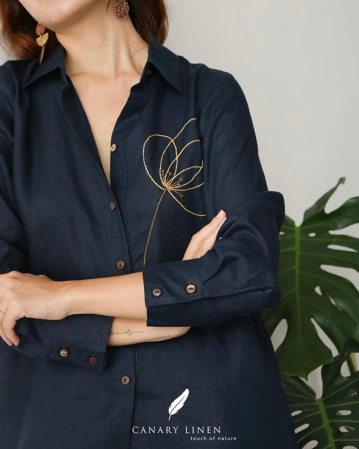  Poppin Shirt - Xanh navy 