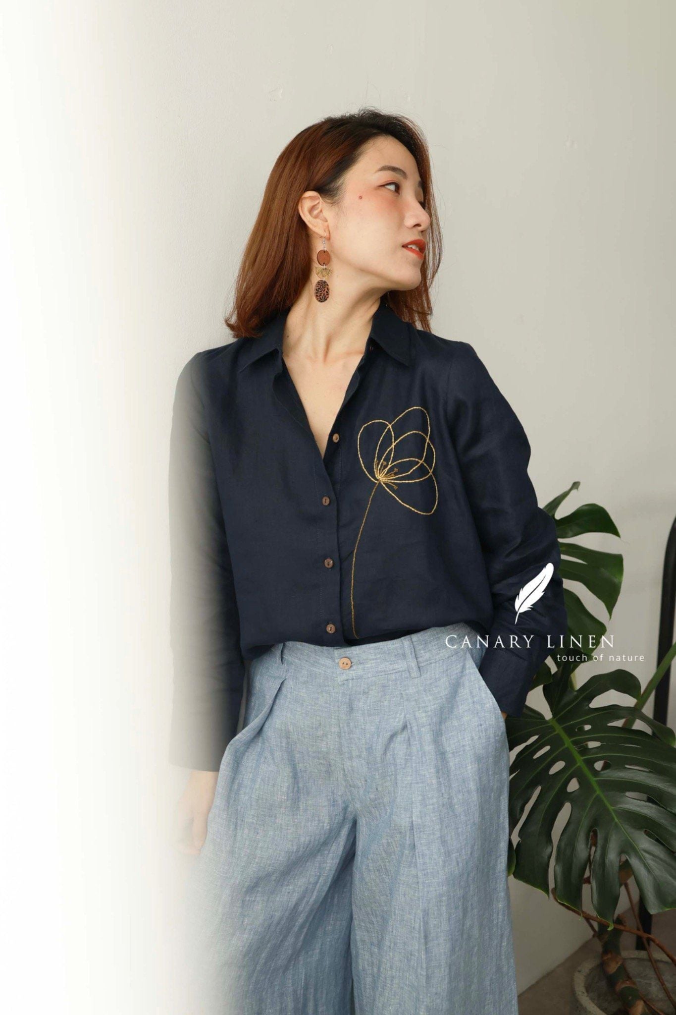  Poppin Shirt - Xanh navy 