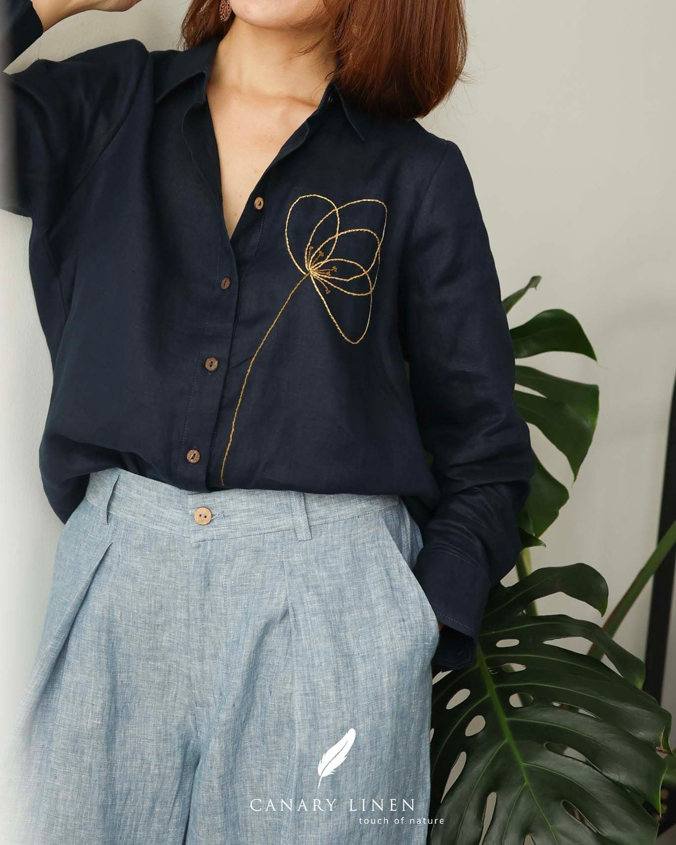  Poppin Shirt - Xanh navy 