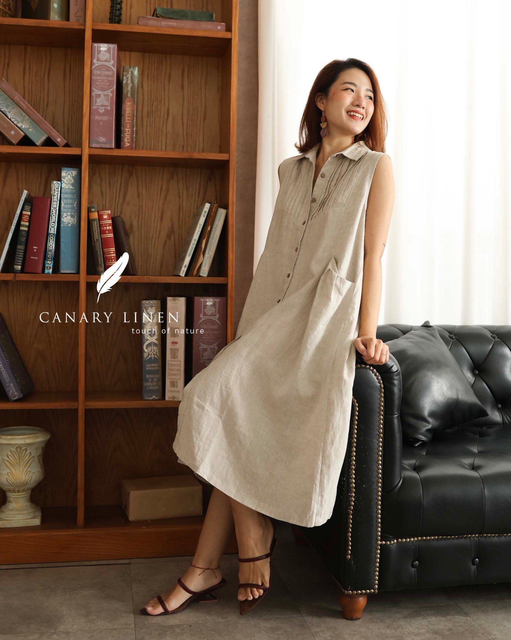  Pleat Dress - Muối tiêu 