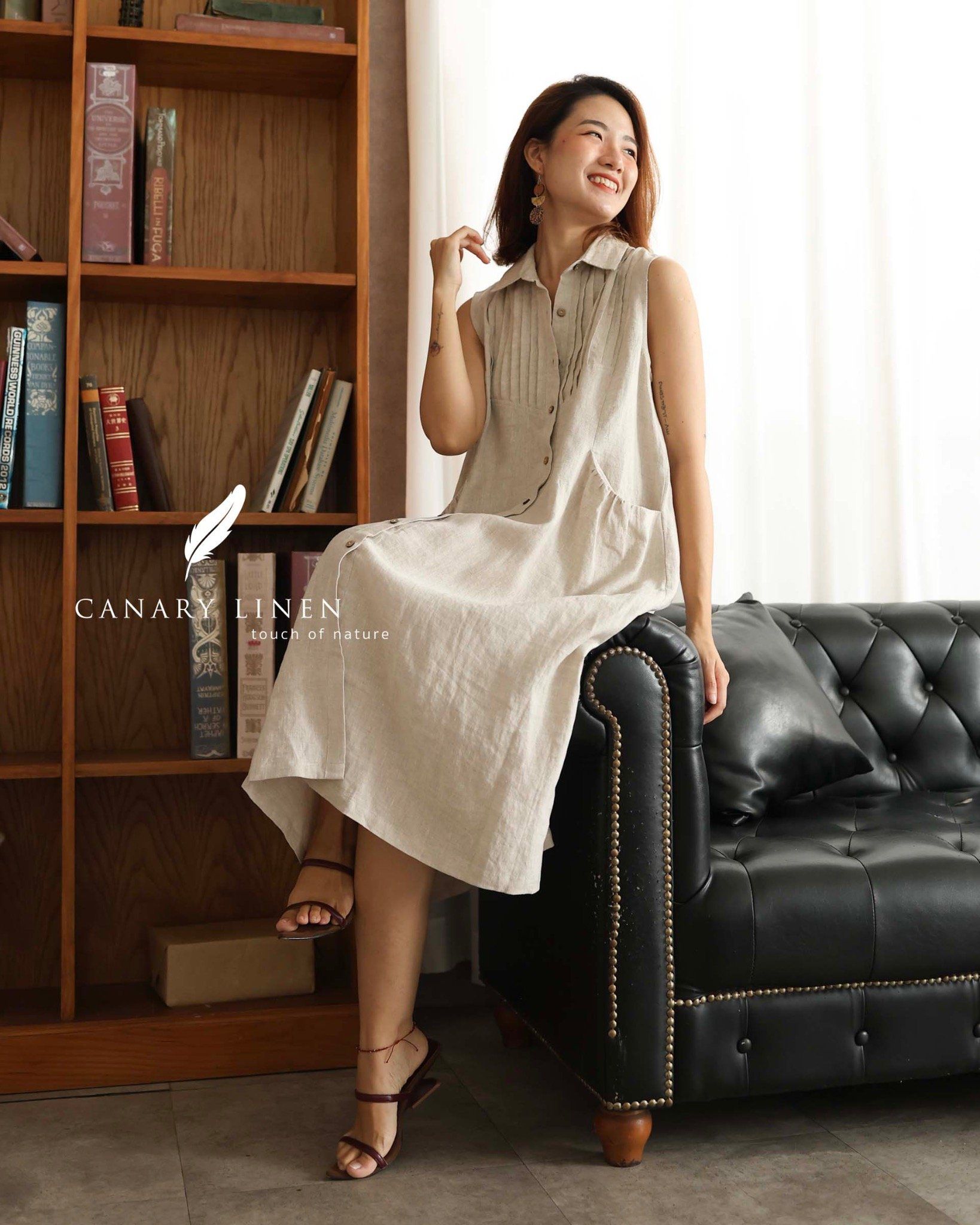  Pleat Dress - Muối tiêu 