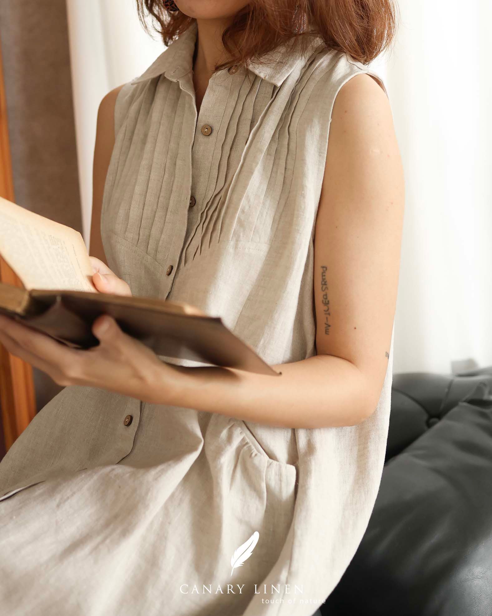  Pleat Dress - Muối tiêu 