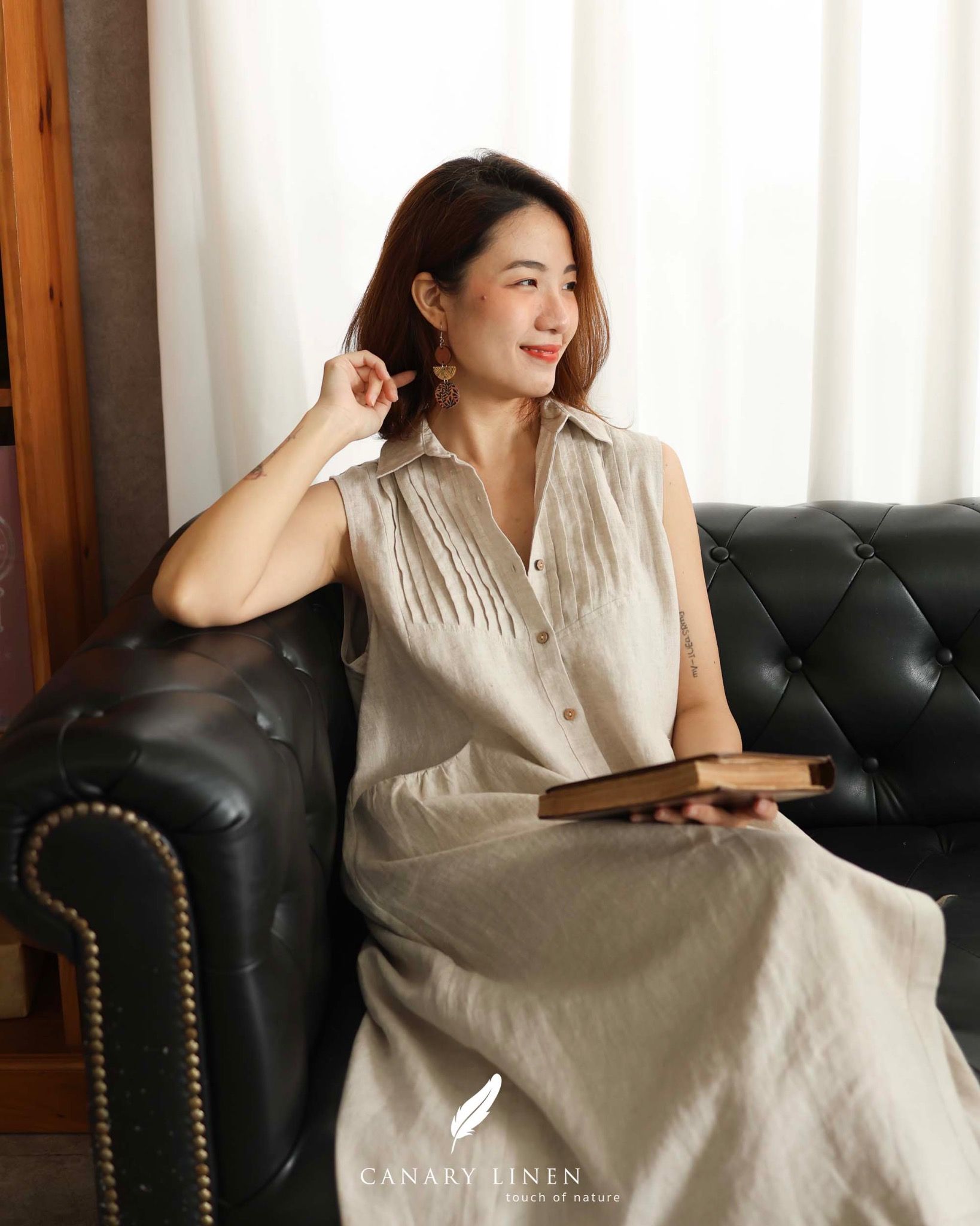  Pleat Dress - Muối tiêu 