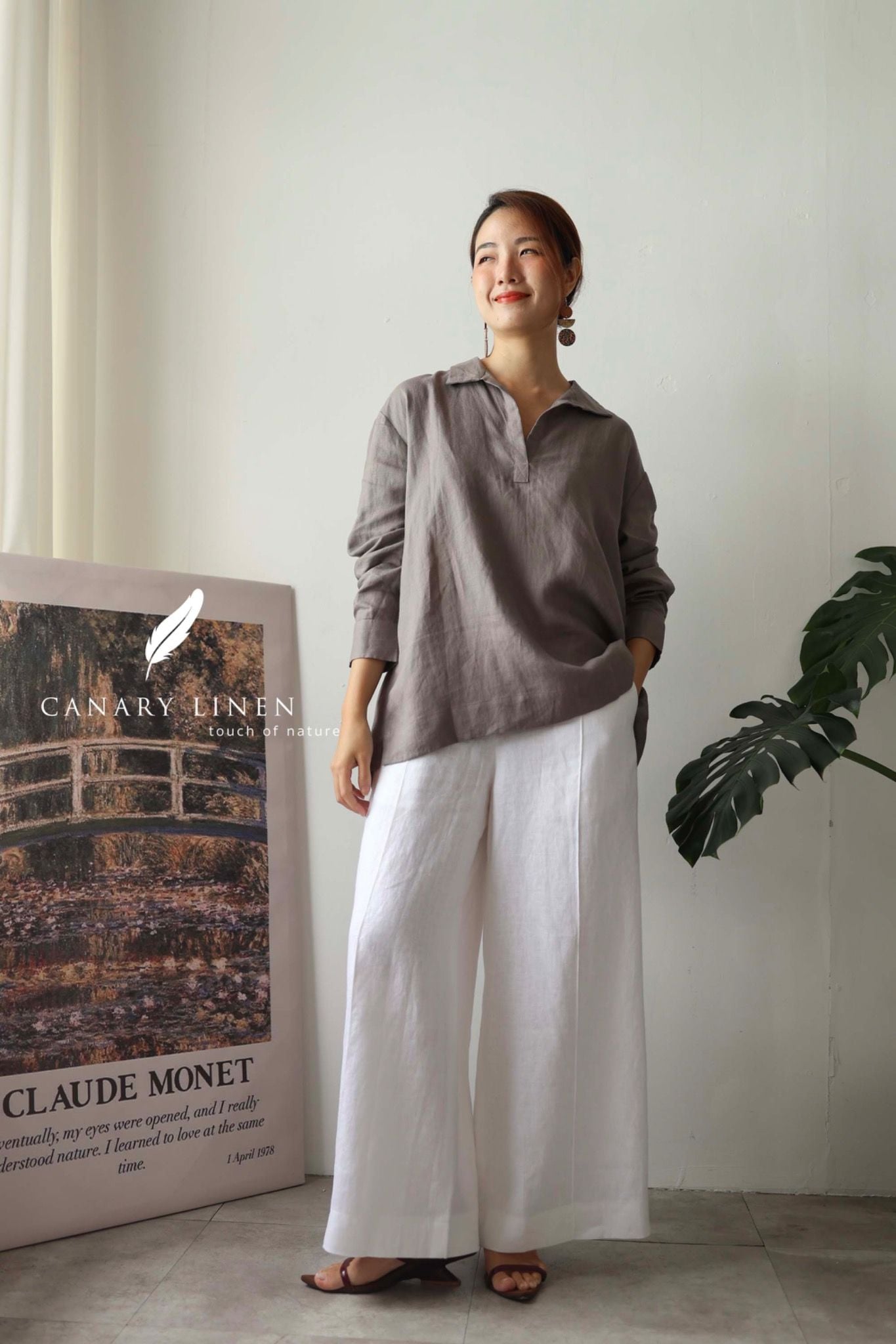  Back Bloom Shirt - Tím môn 