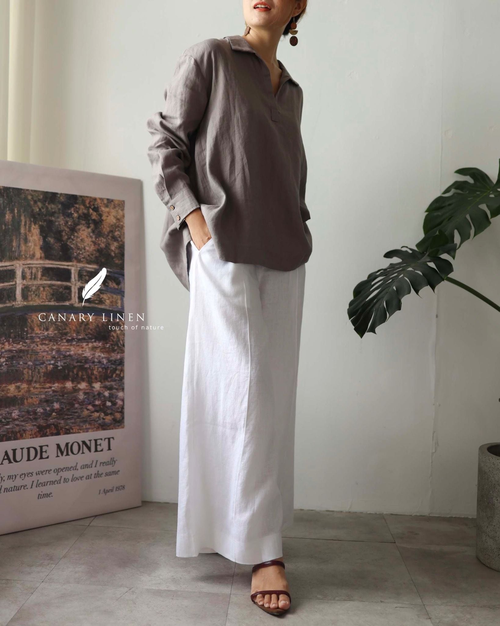  Back Bloom Shirt - Tím môn 