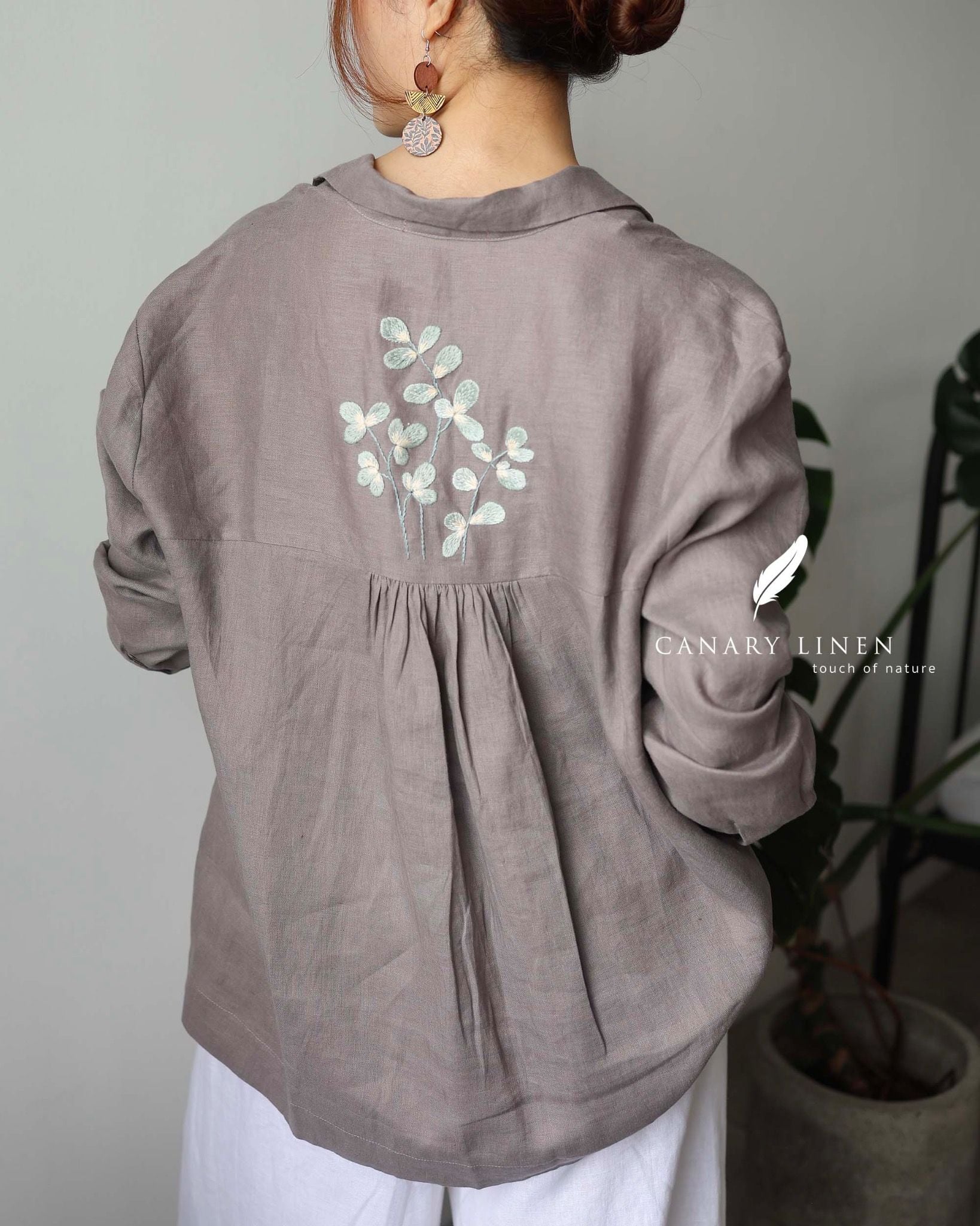  Back Bloom Shirt - Tím môn 