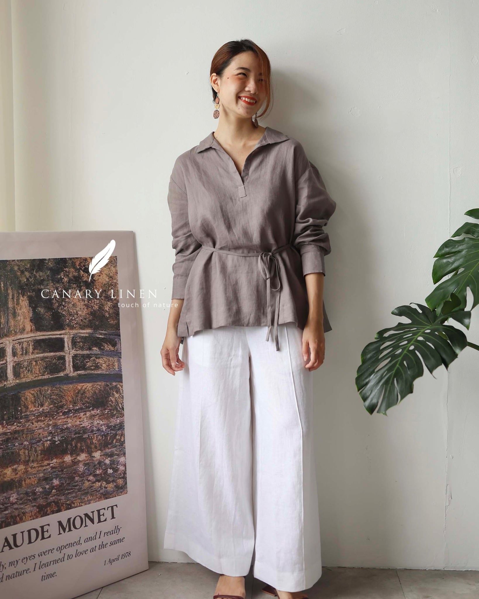  Back Bloom Shirt - Tím môn 