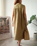  Pleat Dress - Xanh olive 