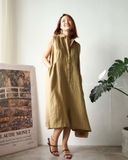  Pleat Dress - Xanh olive 