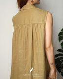  Pleat Dress - Xanh olive 