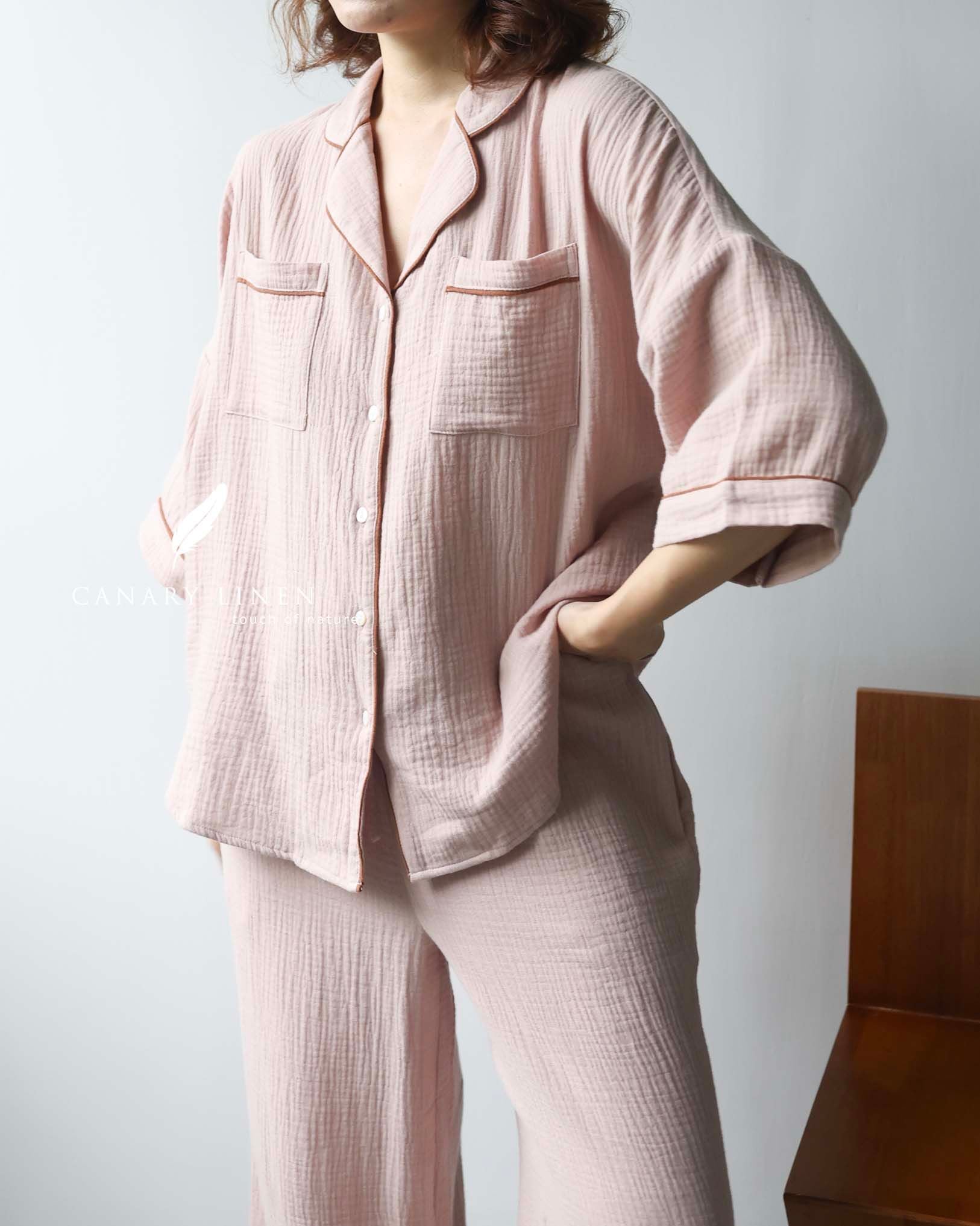  Calma Set - Hồng viền nâu 