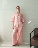  Calma Set - Hồng dâu viền xanh 