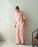  Calma Set - Hồng dâu viền xanh 