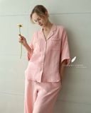  Calma Set - Hồng dâu viền xanh 