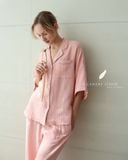  Calma Set - Hồng dâu viền xanh 