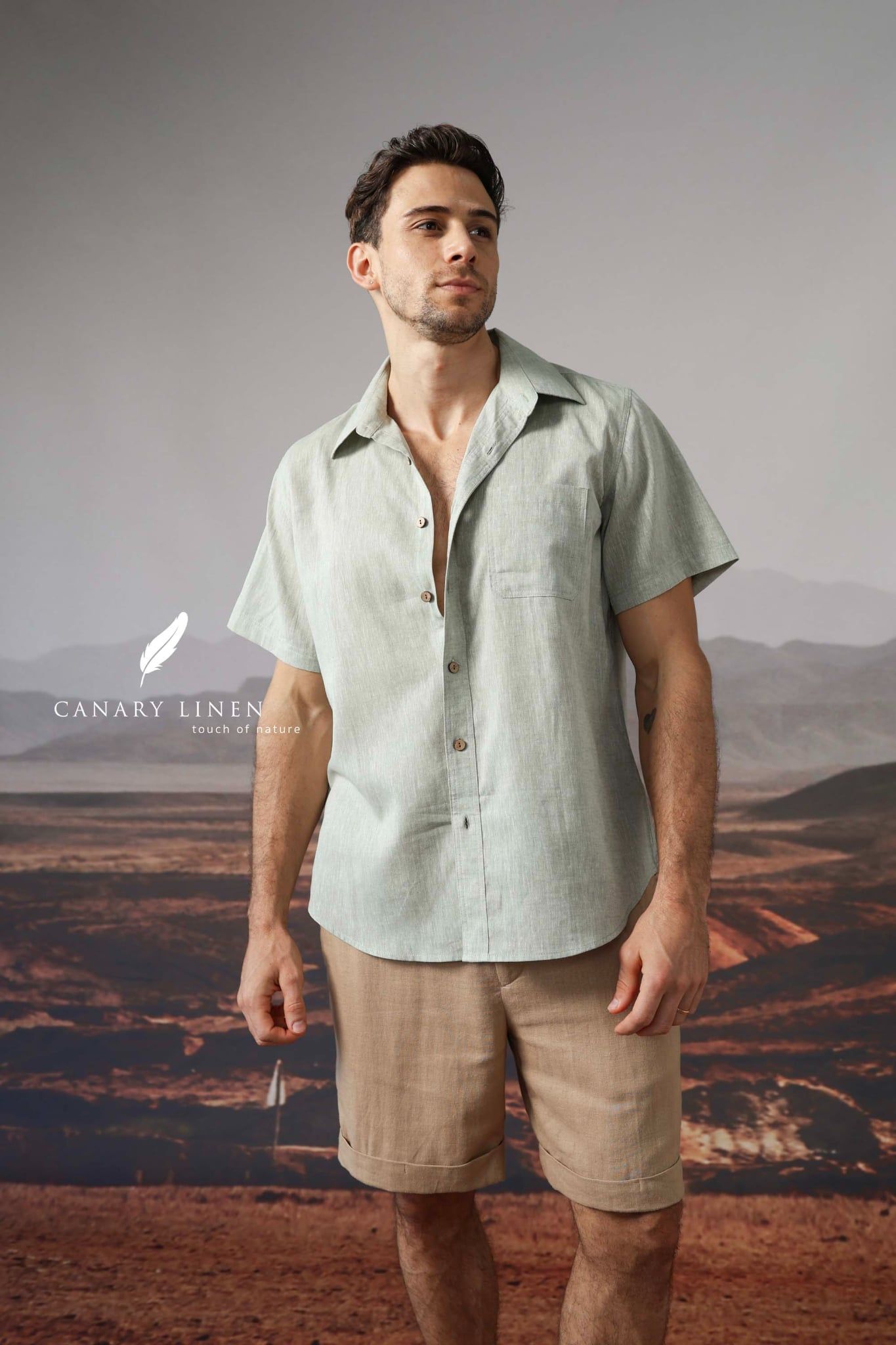  SharpLine Shirt - Rêu 2 sợi 