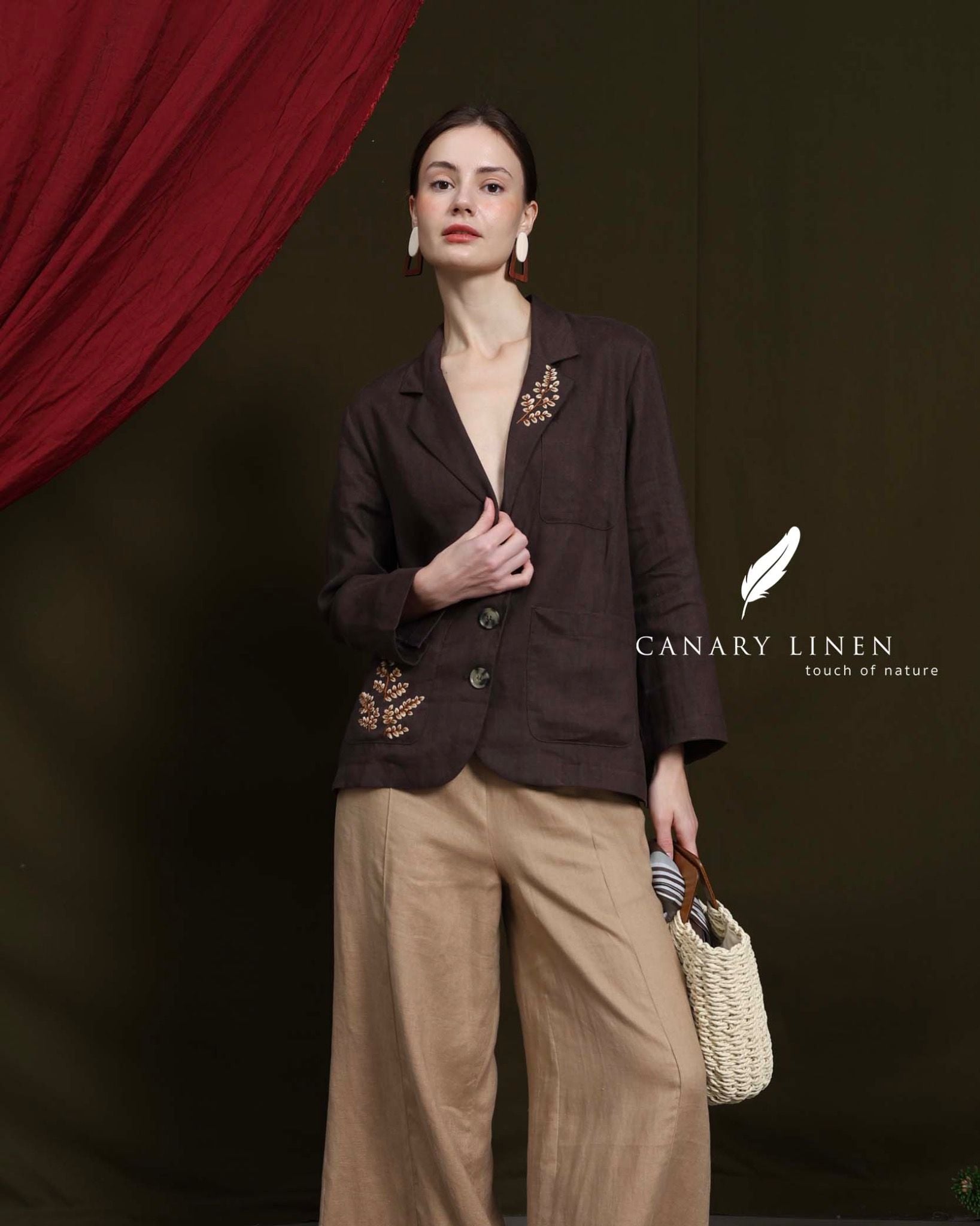  Leafin Blazer - Nâu choco 