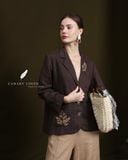  Leafin Blazer - Nâu choco 