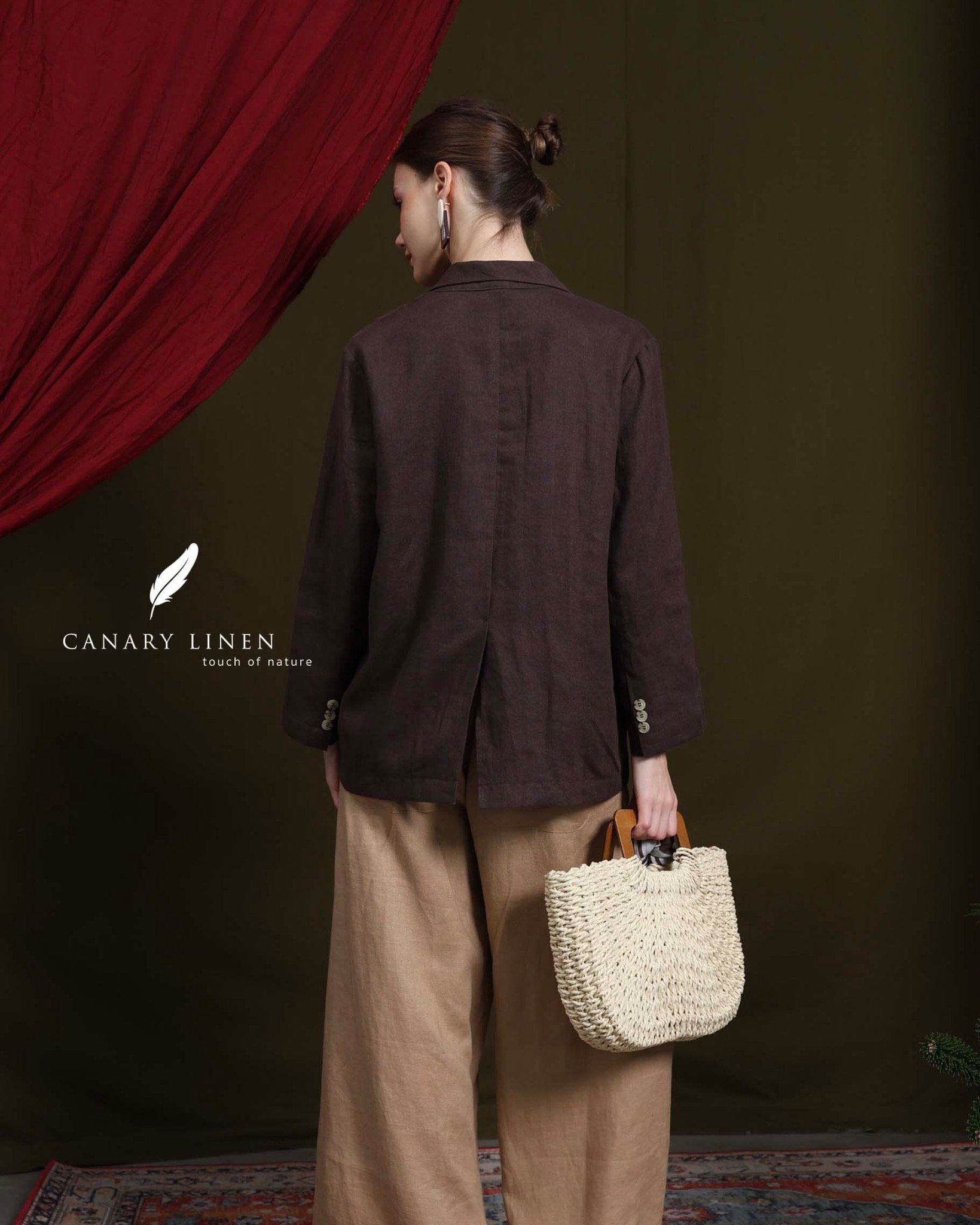  Leafin Blazer - Nâu choco 