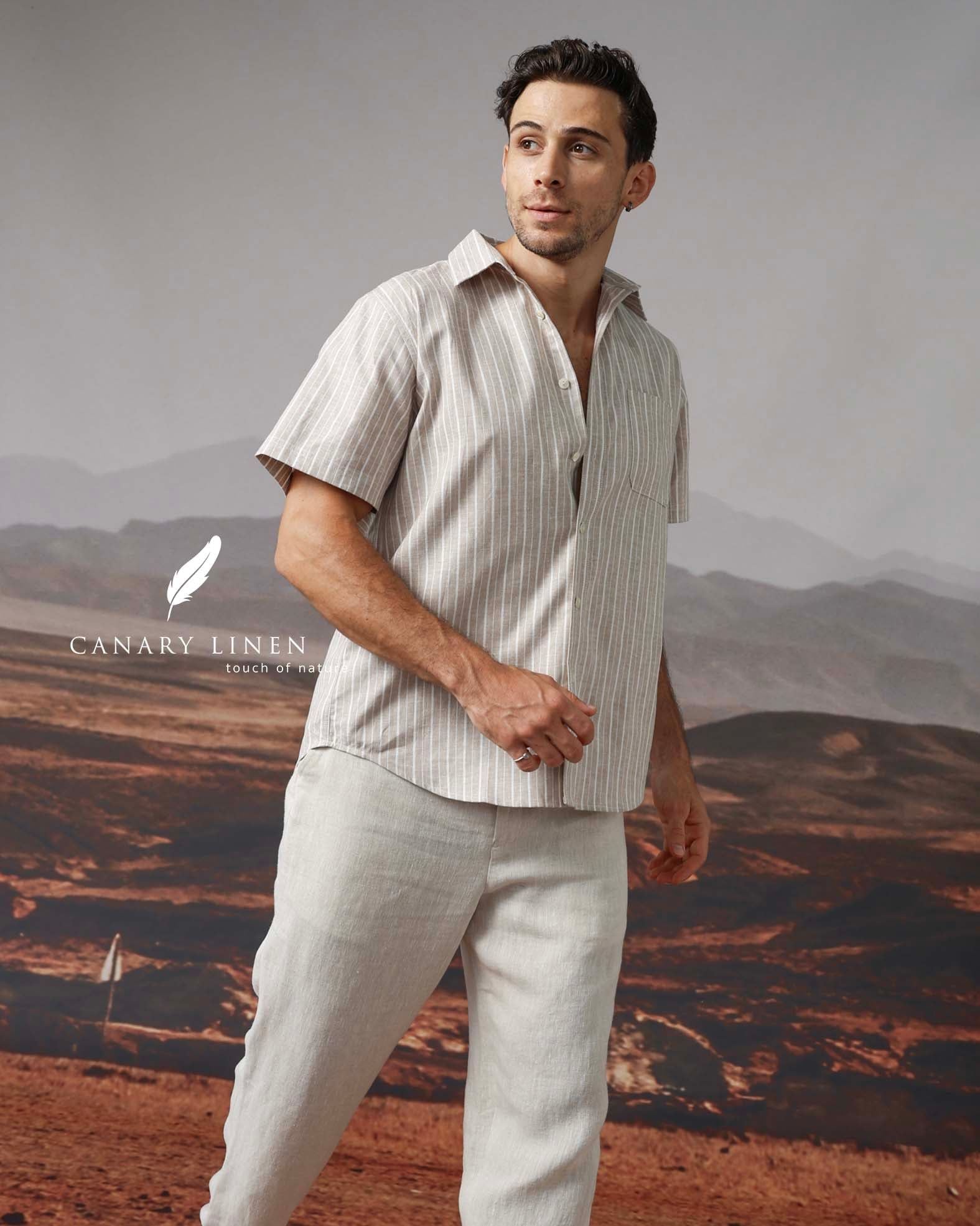  SharpLine Shirt - Nâu sọc mảnh 