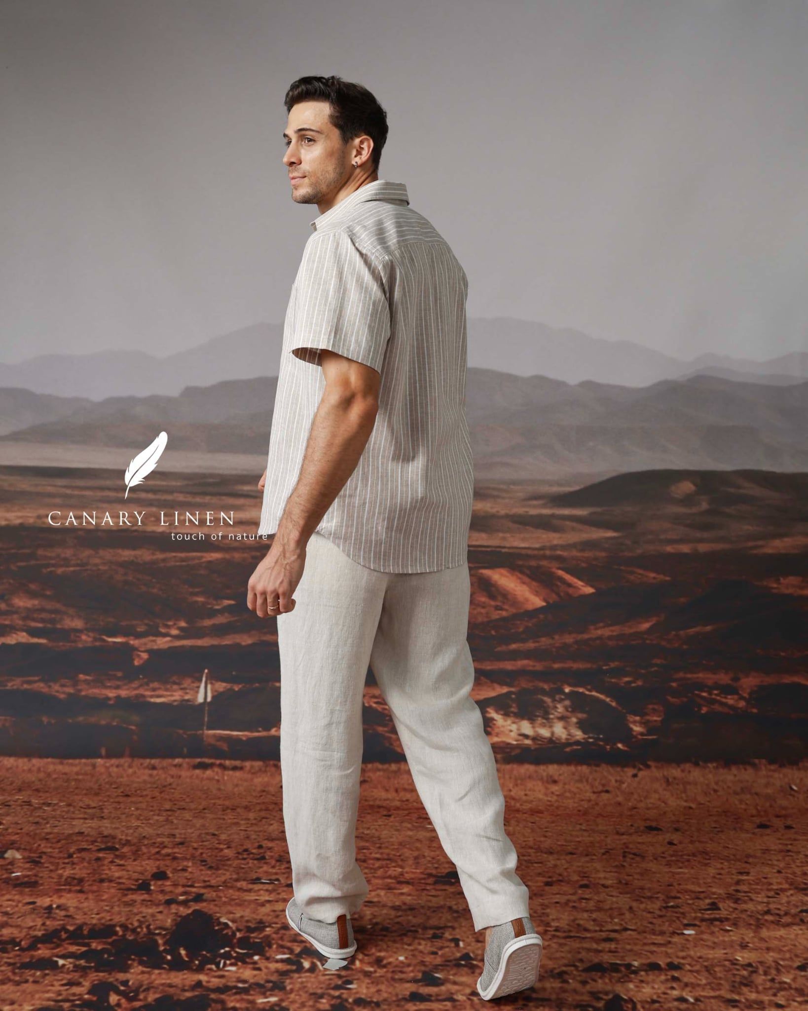  SharpLine Shirt - Nâu sọc mảnh 