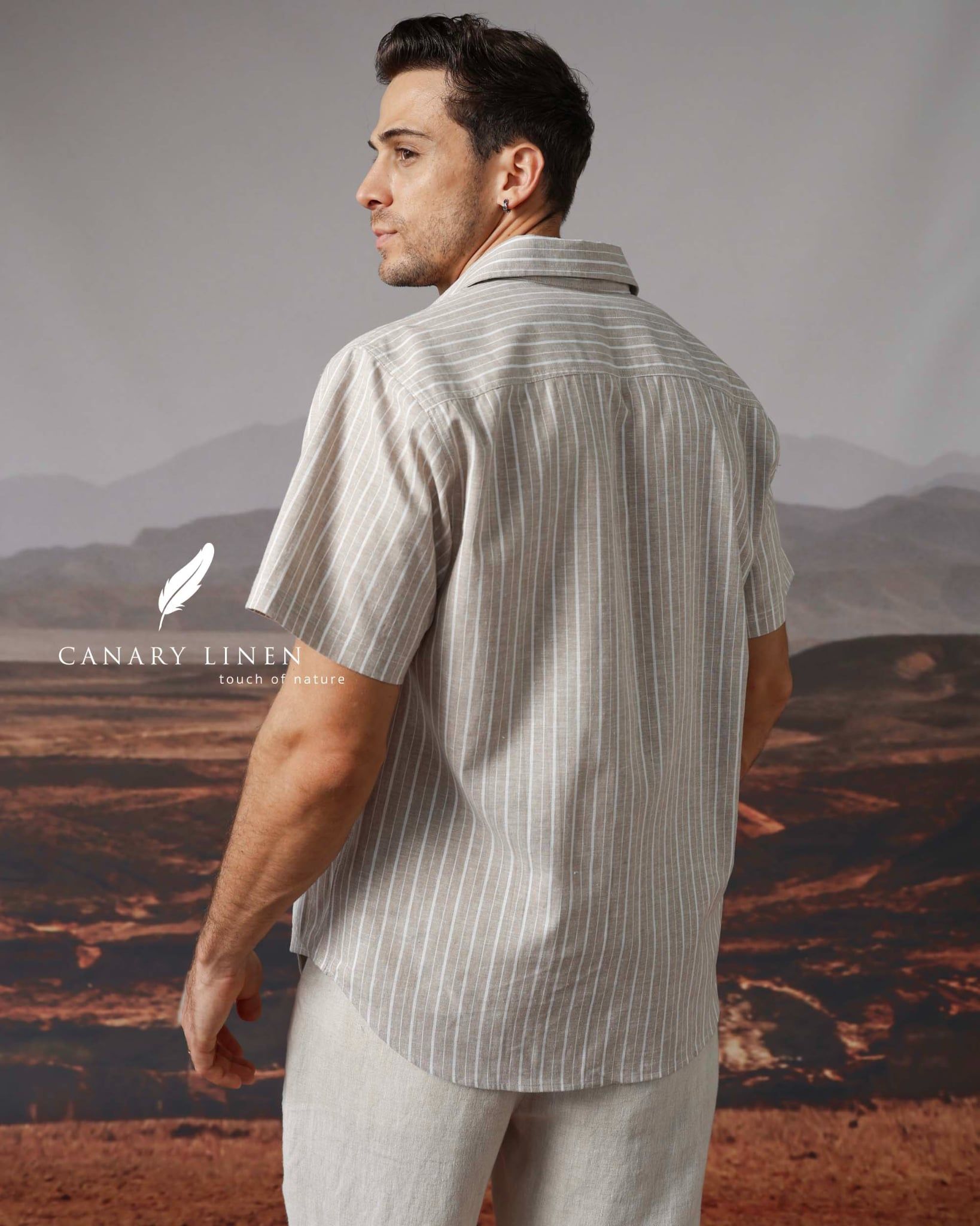  SharpLine Shirt - Nâu sọc mảnh 