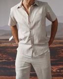  SharpLine Shirt - Nâu sọc mảnh 