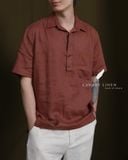  Short-Sleeve Polo Shirt - Nâu đỏ 