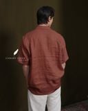  Short-Sleeve Polo Shirt - Nâu đỏ 