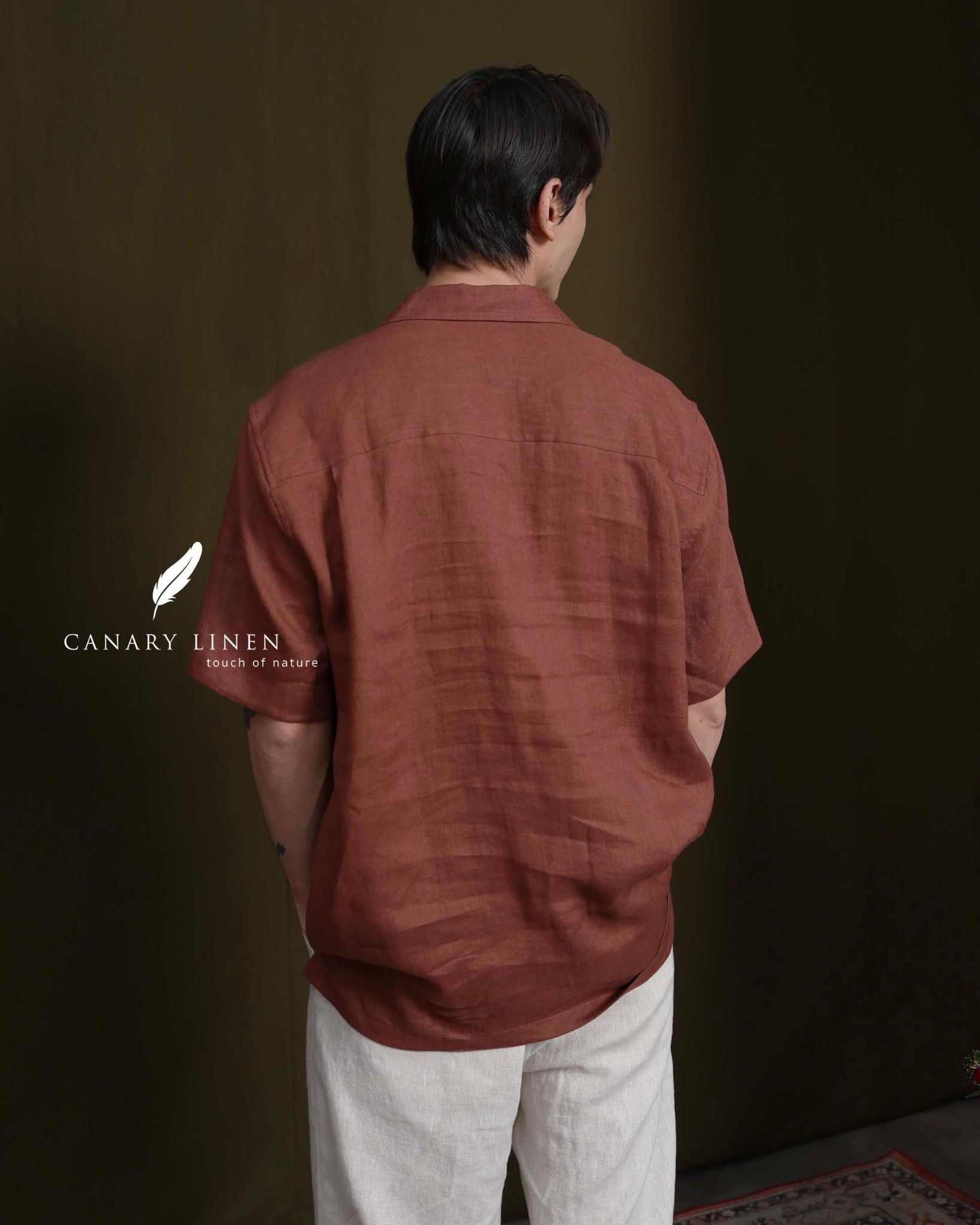  Short-Sleeve Polo Shirt - Nâu đỏ 