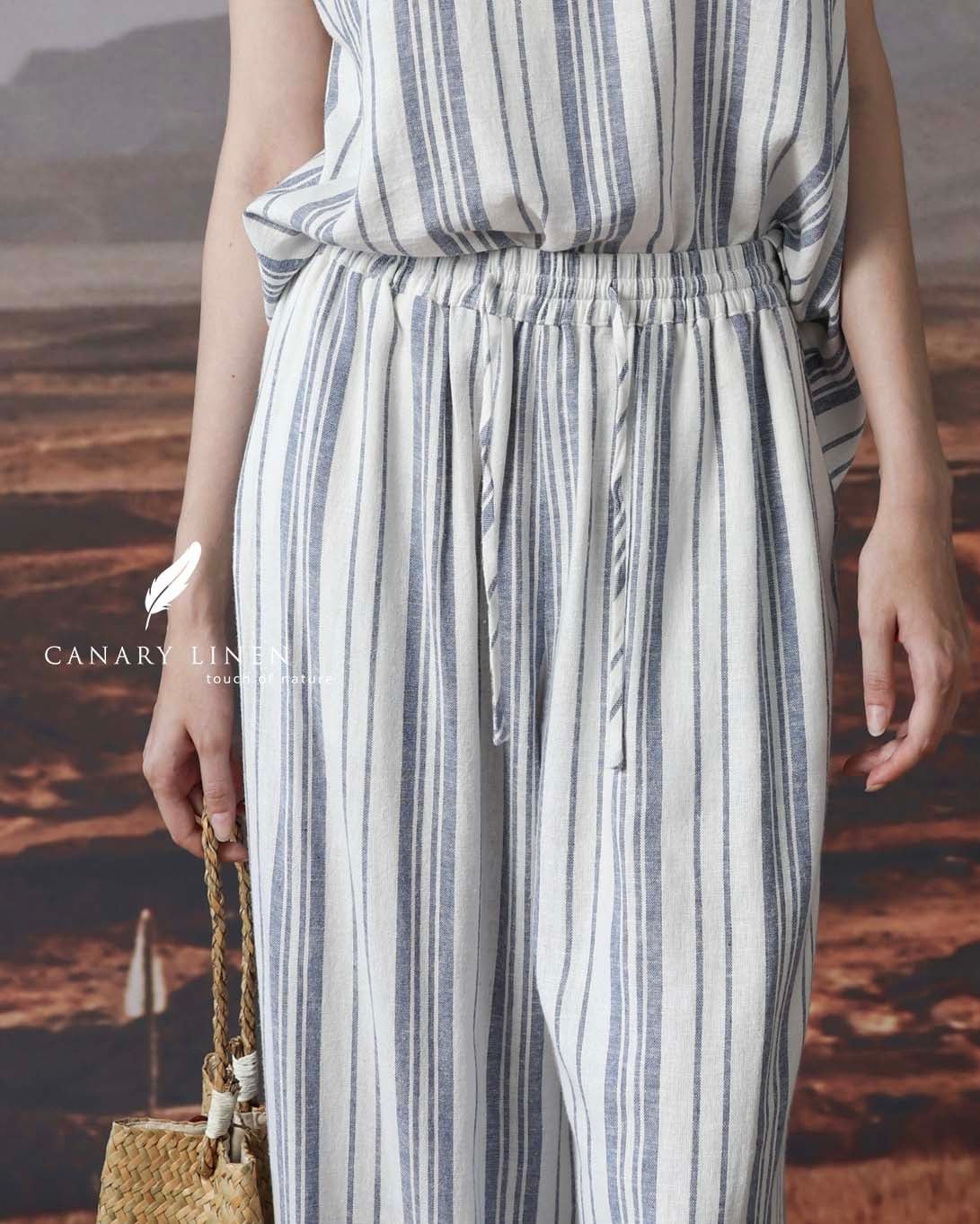  Sal Pants - Sọc navy nhạt 