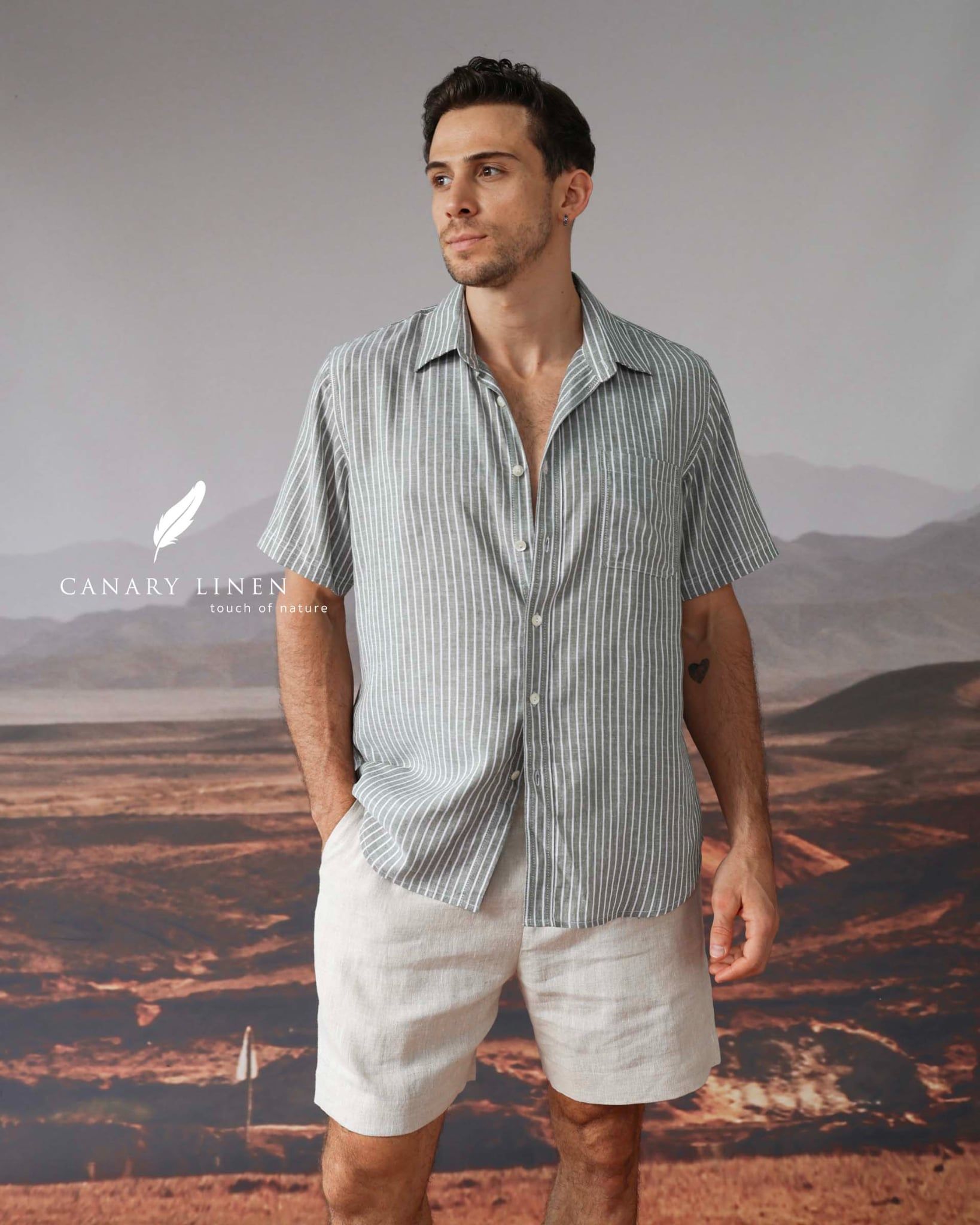  SharpLine Shirt - Sọc xám 