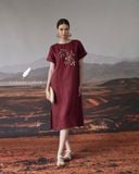  Mori Dress - Đỏ mận 