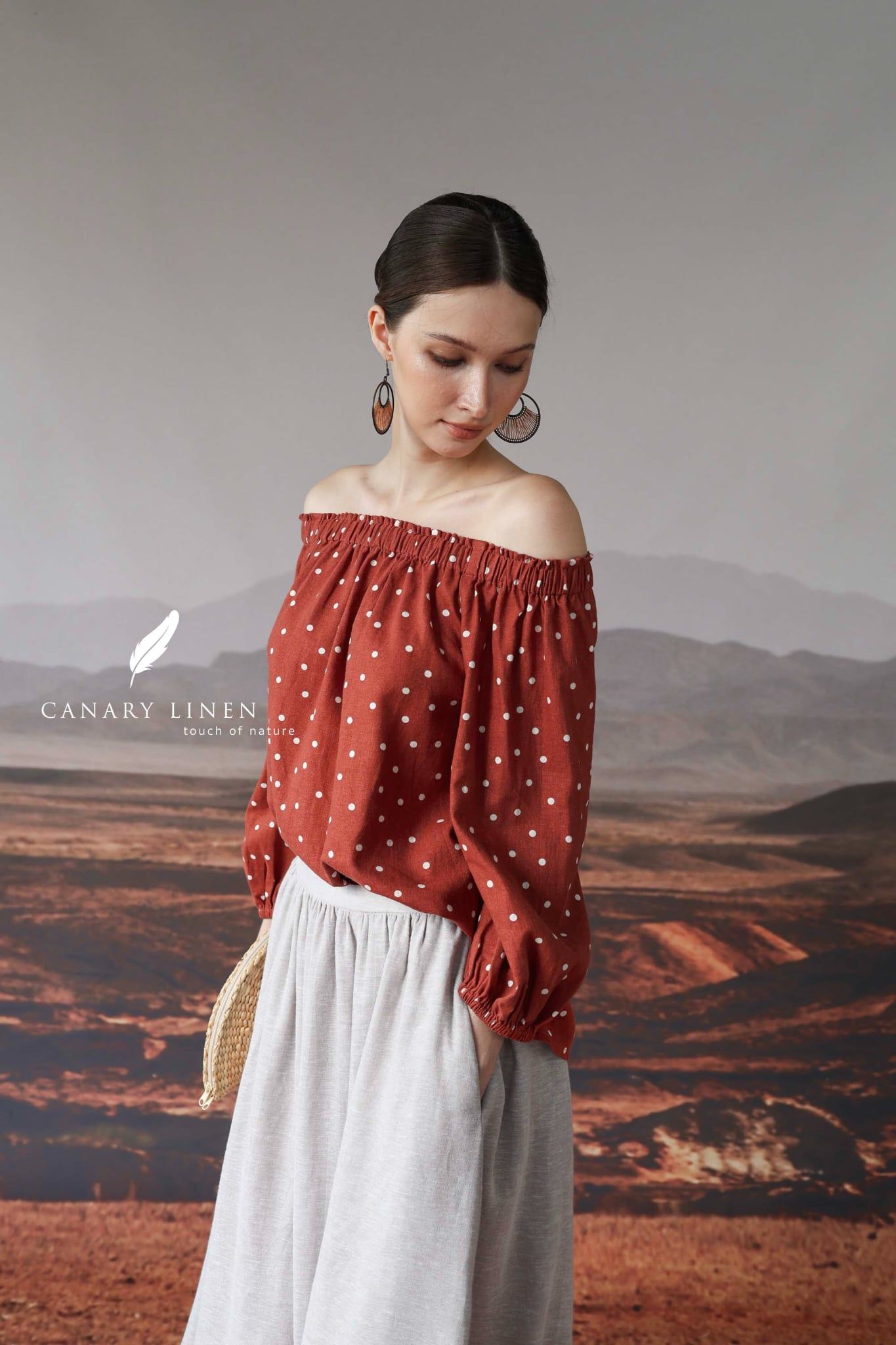  Nesi Top - Đỏ chấm bi 