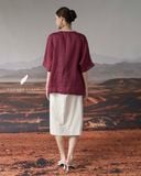  Elia Coat - Đỏ mận 