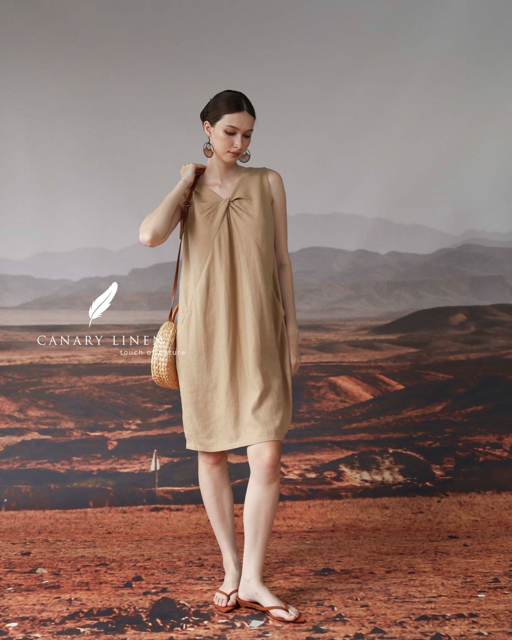  Folie Dress - Nâu nhạt 