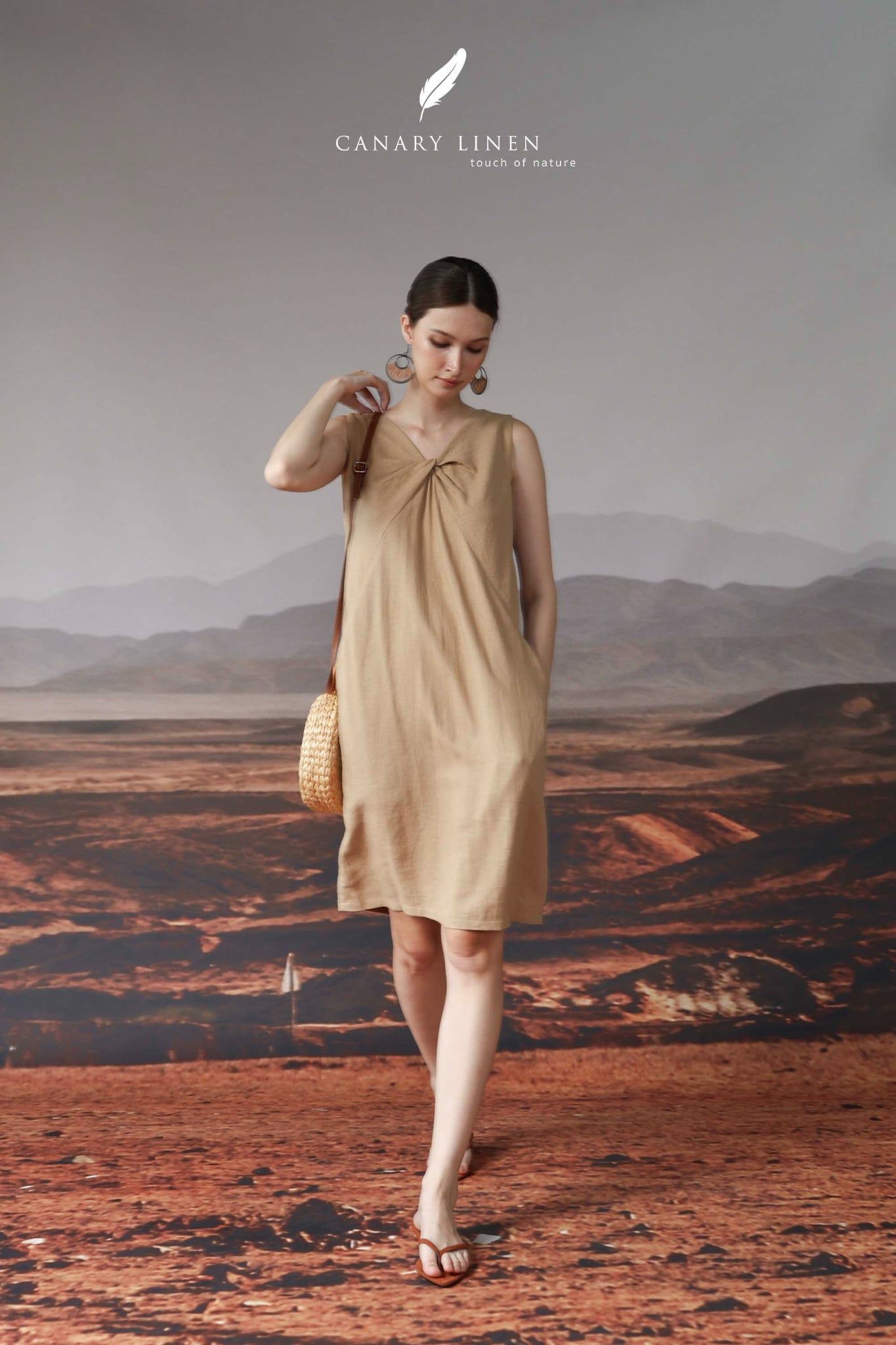  Folie Dress - Nâu nhạt 