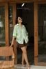  Ruxa Shirt - Sọc xanh lá 