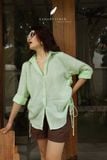  Ruxa Shirt - Sọc xanh lá 